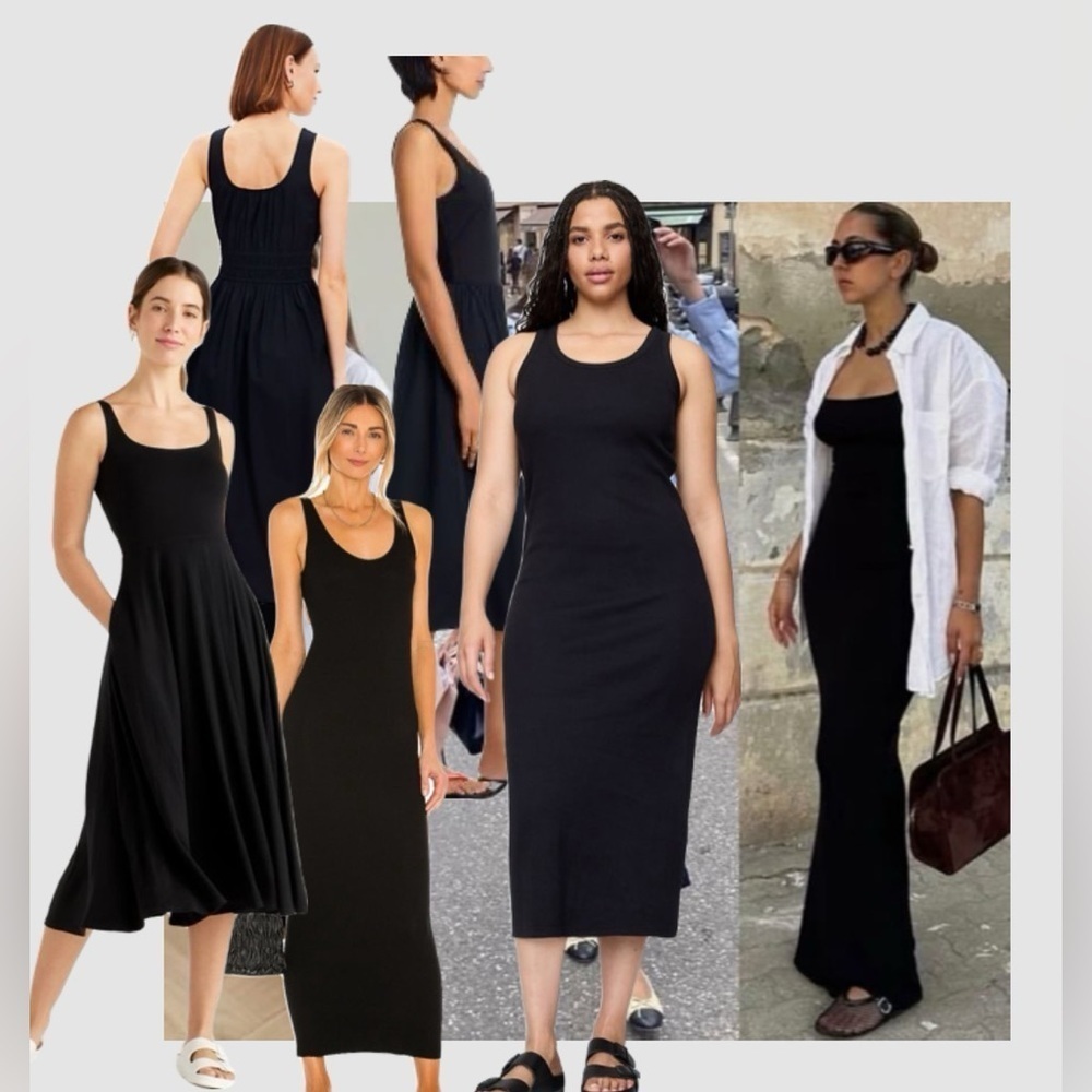 Casual Jersey black sleeveless dress